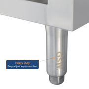 GSW 36" x 30" Stainless Steel Enclosed Work Table Cabinet - Open Front, 4in Rear Upturn