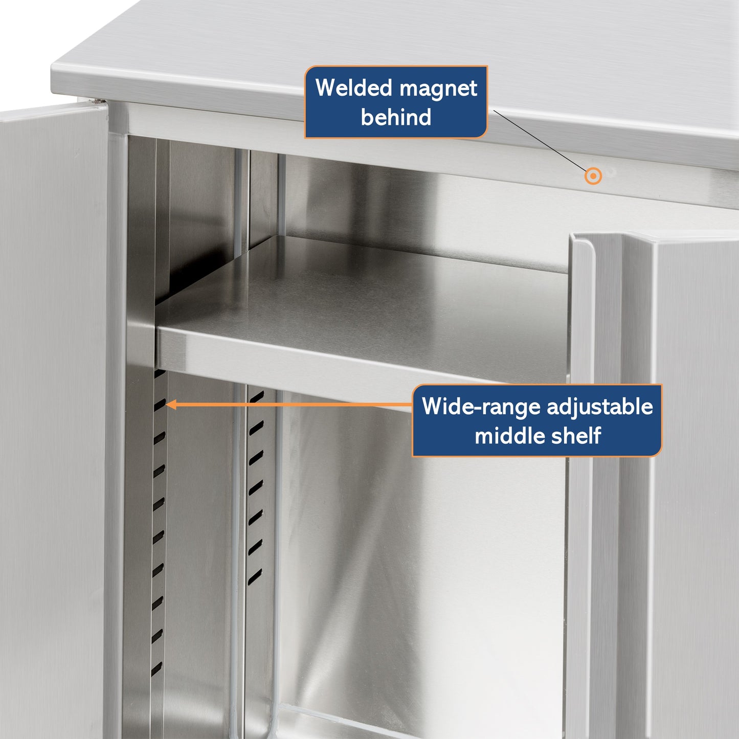 GSW 60" x 15" Stainless Steel Sloped Top Wall Cabinet - Hinged Doors