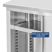 GSW 60" x 15" Stainless Steel Sloped Top Wall Cabinet - Sliding Doors