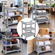 GSW Functional Plastic Utility Bus Cart (16-1/4"W x 33-1/4"L x 40"H)