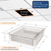 GSW 18” White Powder Coated 4-Way Adjustable Air Diffuser for Evaporative Swamp Cooler, 20” Mounting Edge (18"x18"x6")