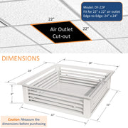 GSW 22" White Powder Coated 4-Way Adjustable Metal Diffuser for Evaporative/Swamp Cooler (22"x22"x6")