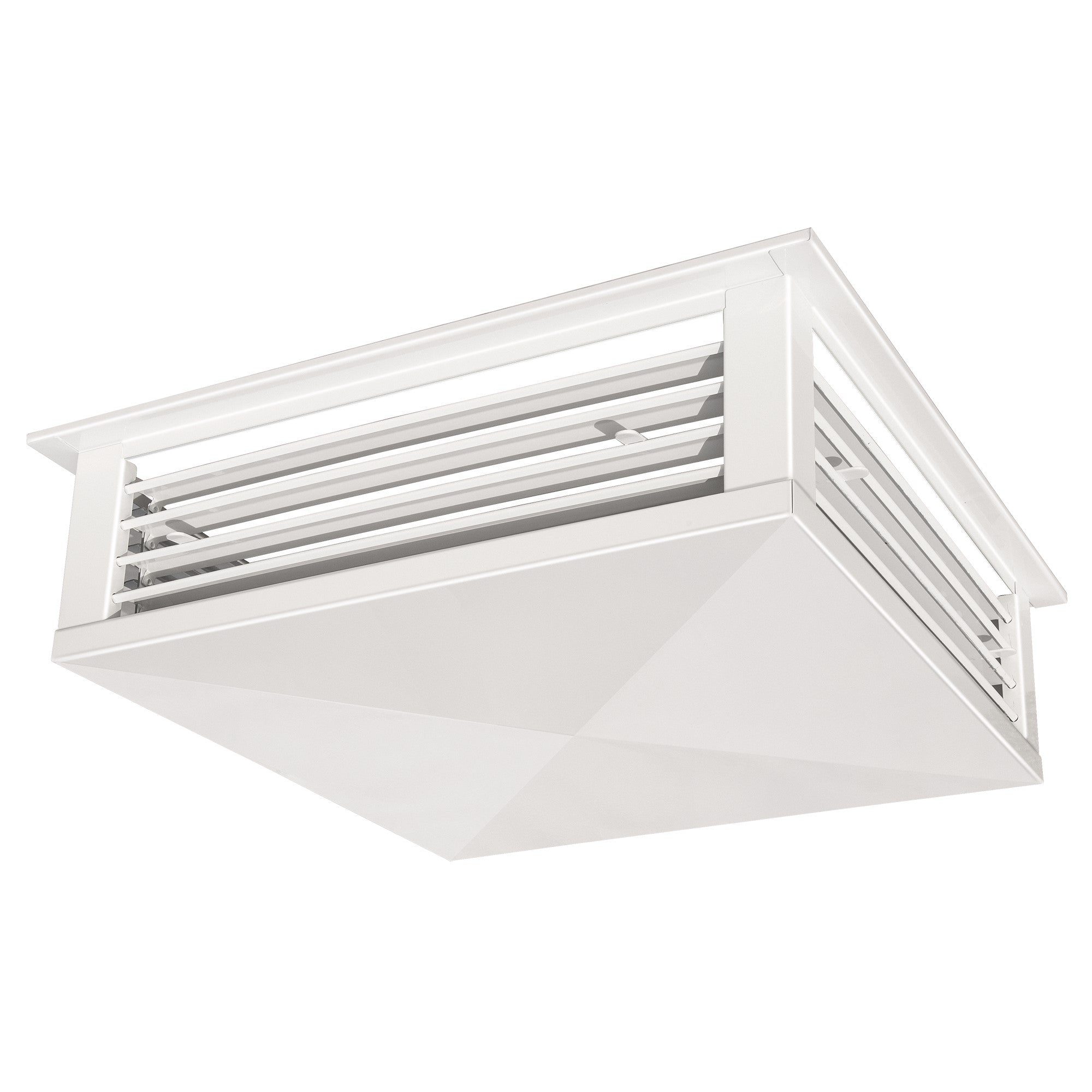 GSW 14” White Powder Coated 4-Way Adjustable Air Diffuser for Evaporative Swamp Cooler, 16” Mounting Edge (14"x14"x6")