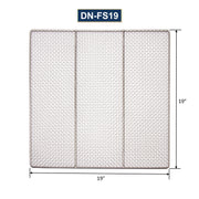 GSW 19" x 19" DN-FS19 Heavy Duty 19 Gauge 4-mesh Stainless Steel Woven Mesh Donut Frying Screen, 1/4"D Outer Frame and Support Rods