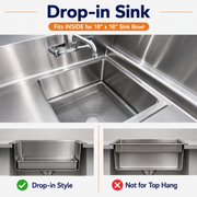 GSW 24 x 24 in Stainless Steel Drop-In Compartment Sink Drain Basket - ETL Certified