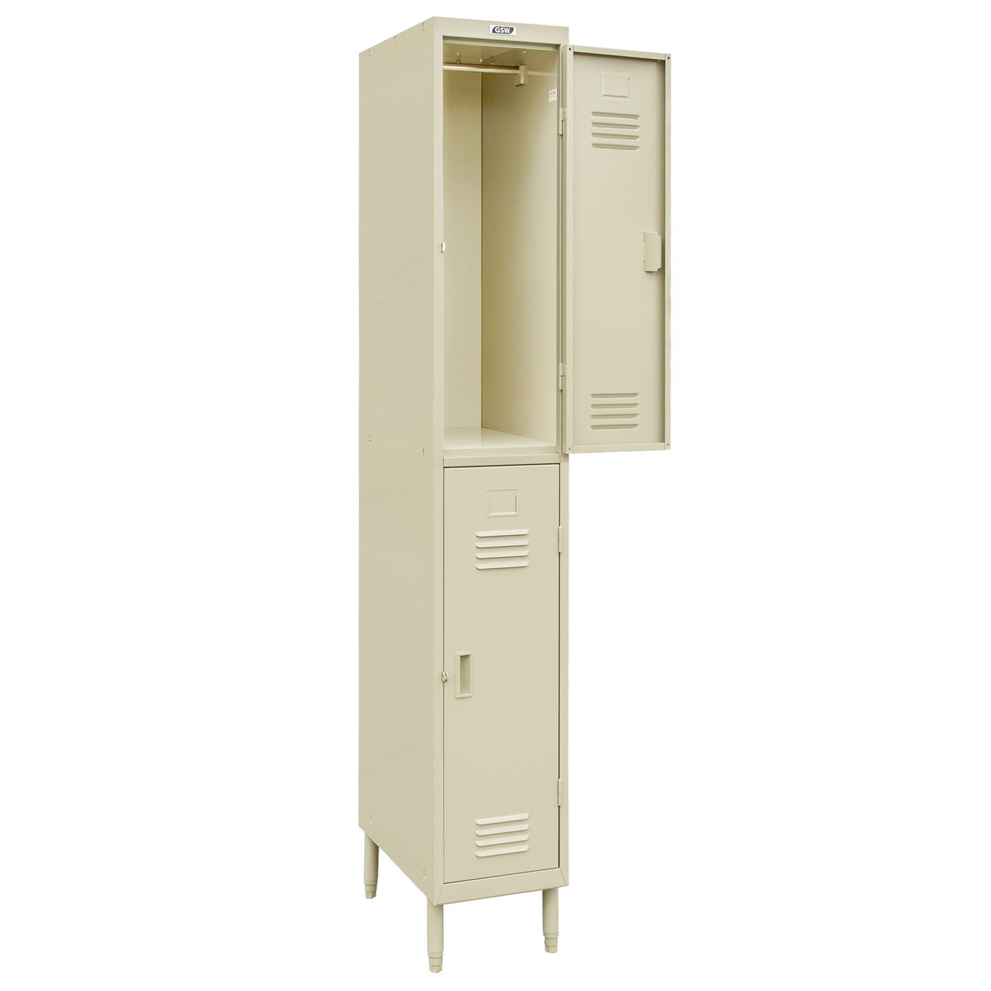 GSW EL-2DR Steel 2 Door Employee Storage Locker Stand for Home, Office, Gym, Garage, Restaurant, School, 12” x 20” x 77”