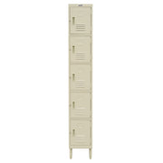 GSW EL-5DR Premium Steel 5 Door Employee Storage Stand Locker for Home, Office, Gym, Garage, Restaurant, School, 12” x 20” x 77”