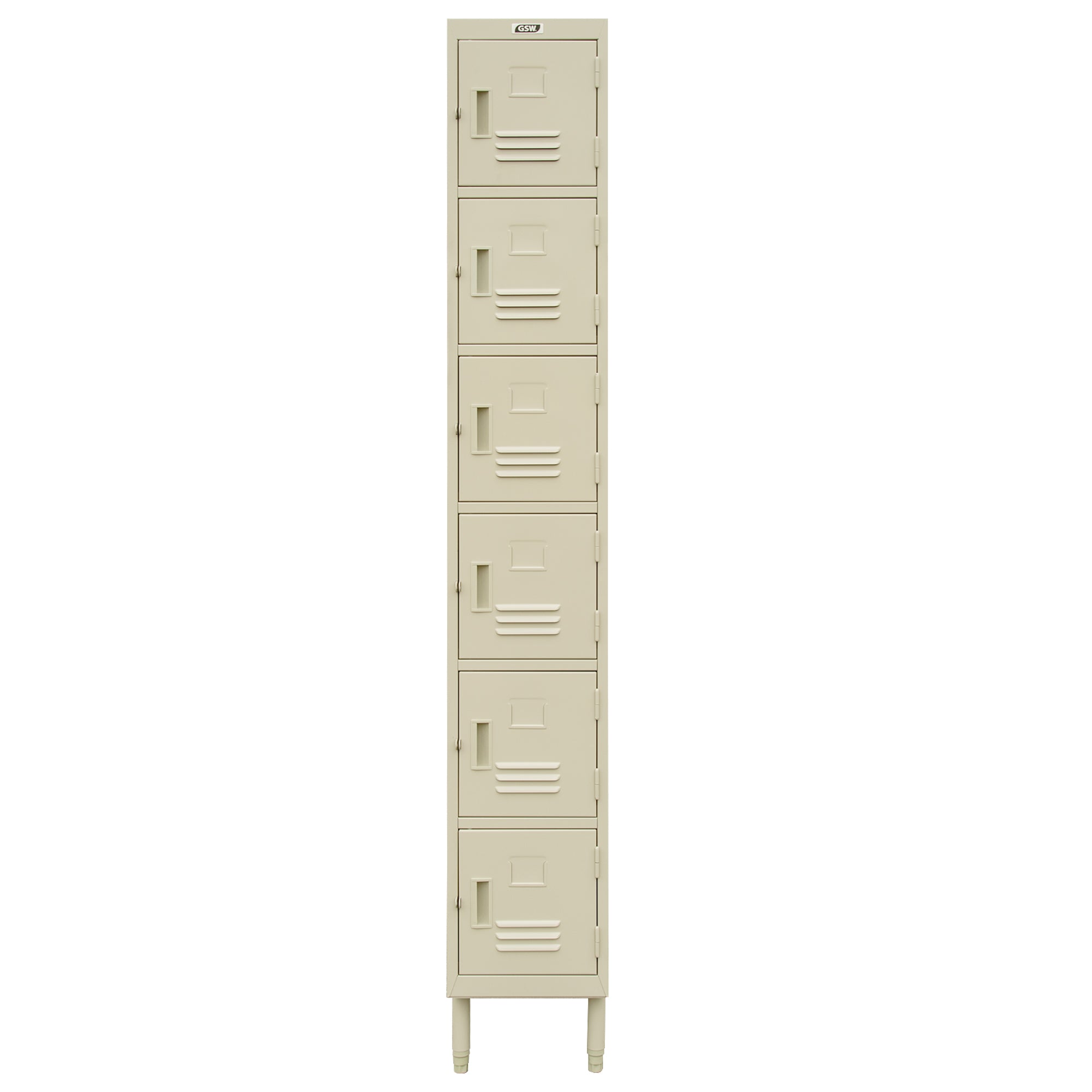 GSW EL-6DR Premium Steel 6 Door Employee Storage Locker Stand for Home, Office, Gym, Garage, Restaurant, School, 12” x 20” x 77”