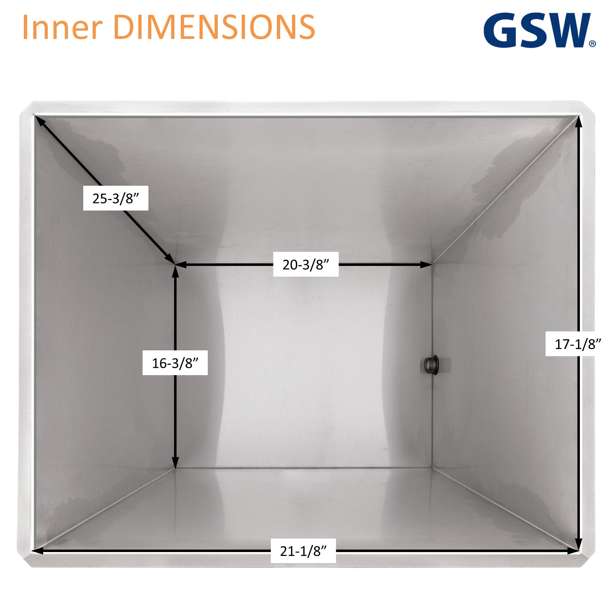 GSW FF-TANK 23" x 19" All Welded Stainless Steel Restaurant Soak Clean Grease Hood Filter Tank with Lid