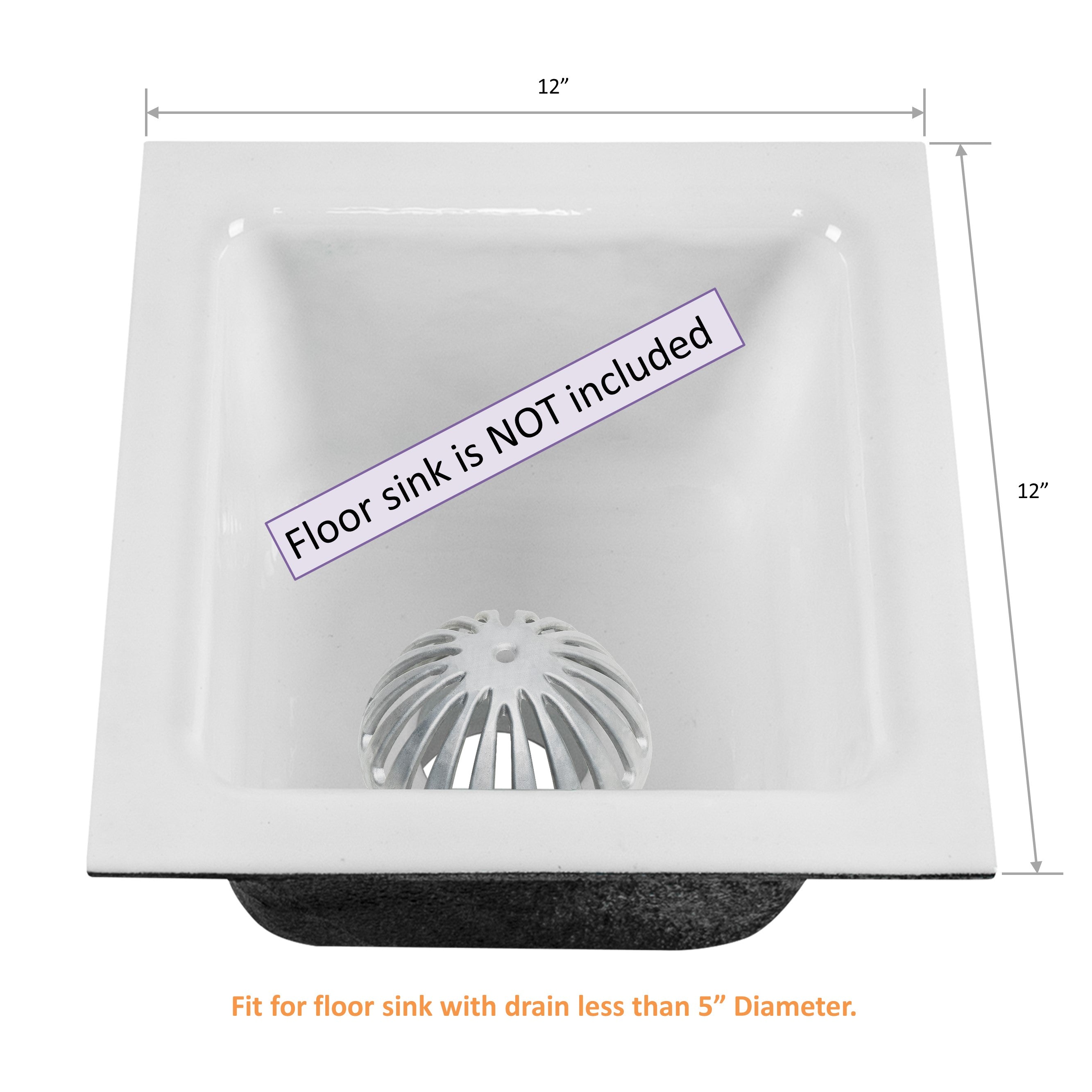 GSW FS-DS Aluminum Dome Strainer for 12" Floor Sink. 5-1/4" Diameter