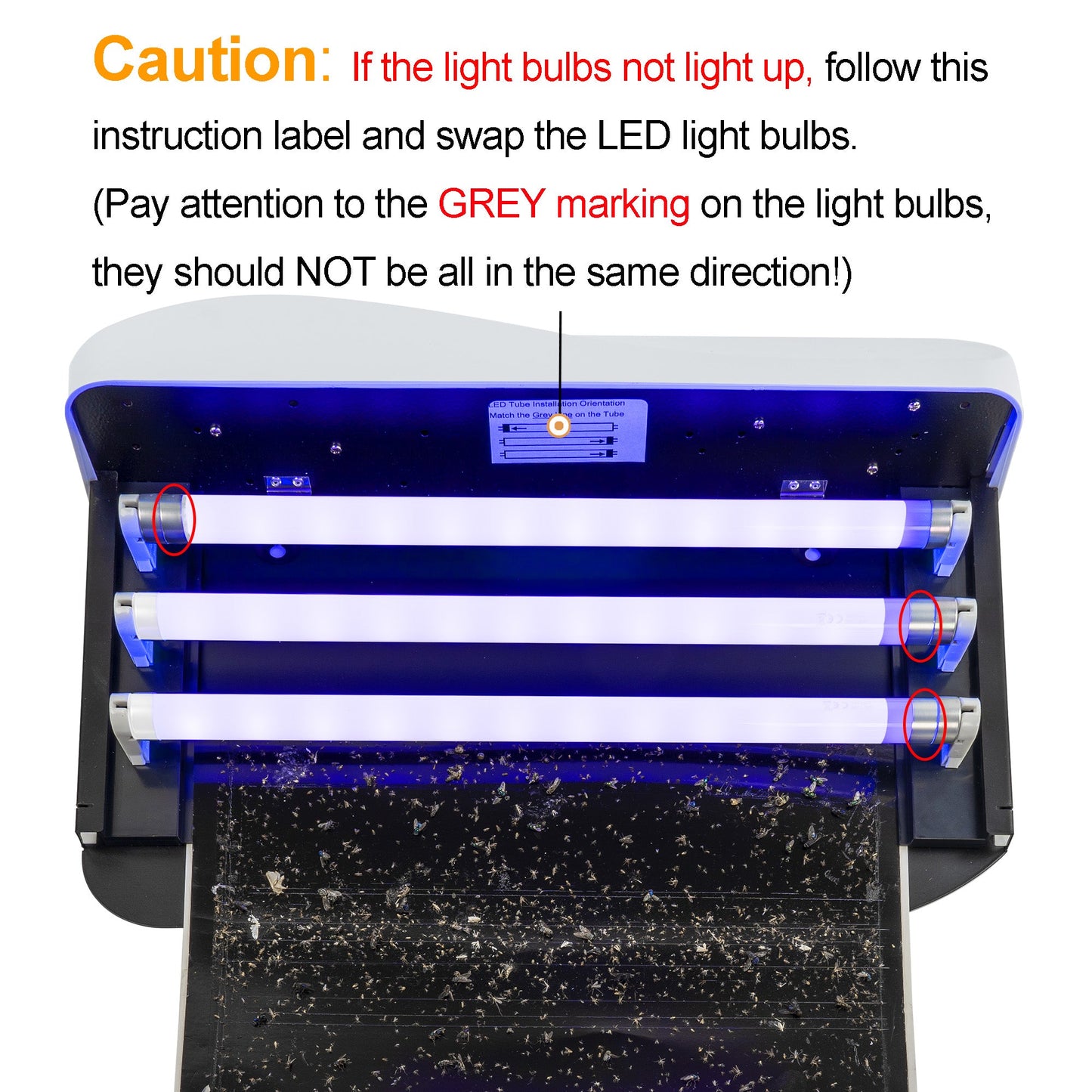 [Refurbished] Awoco FT-3W45-LED 15W 100V-240V Wall Mount Sticky Fly Trap Lamp with 3 LED UV Lights for Capturing Flies, Mosquitoes, Moths and Flying Insects (Fly Trap + 6 Glue Boards)