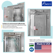 Awoco 42" x 84" Vinyl Strip Climate Control Curtain Kit, Slide-in Strips Perfect for Freezers, Coolers and Warehouse Doors NSF Approved