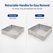 GSW 24 x 24 in Stainless Steel Drop-In Compartment Sink Drain Basket - ETL Certified