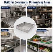 GSW 18 x 18 in Stainless Steel Drop-In Compartment Sink Drain Basket - ETL Certified