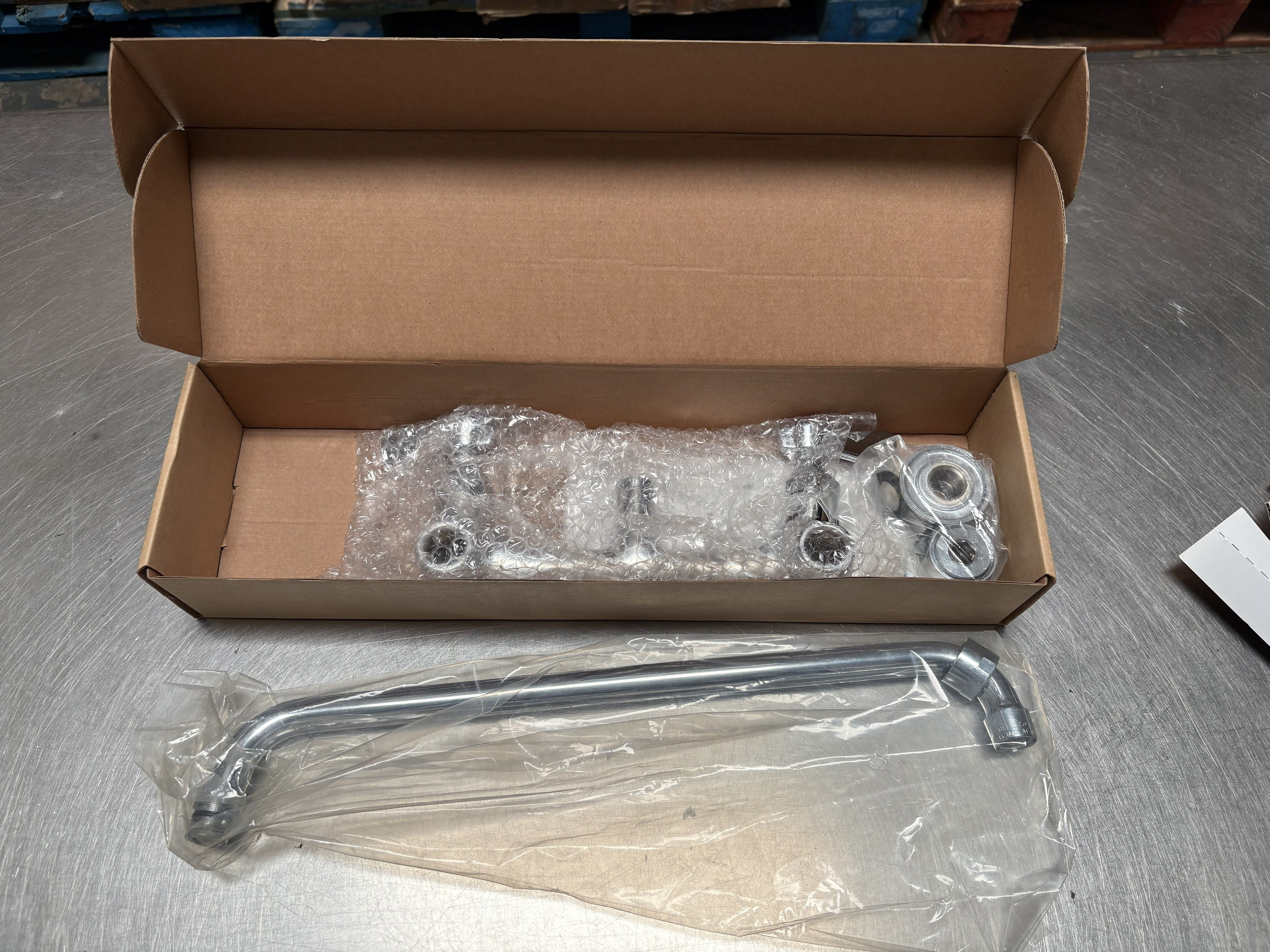 AA Faucet 8" Wall Mount Heavy Duty Faucet w/ Swivel Spout for Commercial Kitchen Sinks, NSF Approved (16" Spout)