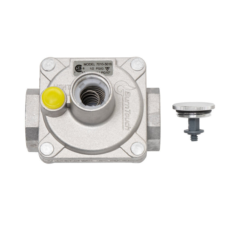 BurnTouch Gas Regulator 7010-5010 1/2 PSIG 1/2" NPT Natural Gas and Liquid Propane NAT 5" - LPG 10" WC