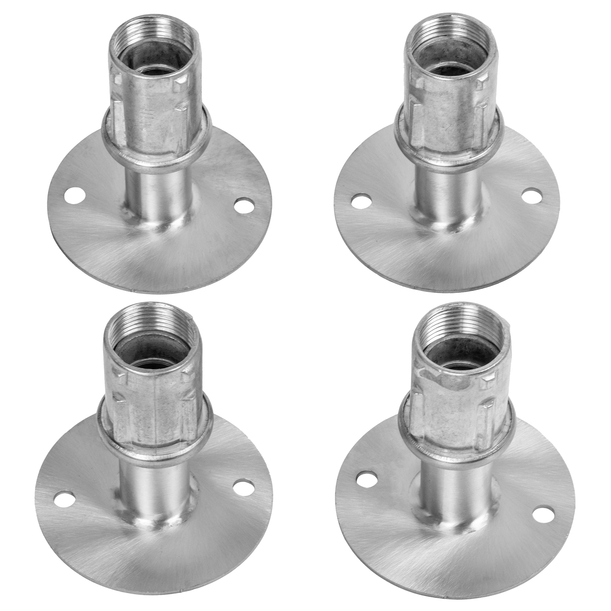Leyso FT-SP3 Set of 4 Stainless Steel Flanged Feet 1” Adjustable w/ 3-½” Diameter Flange for Stainless Steel 1-⅝” O.D. Tubing (Flanged Foot)
