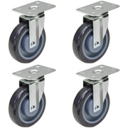 GSW 4" Plate Caster Set of 4, Industrial Casters with Capacity 1320 LBs, Heavy Duty Casters - Use for Inventory Carts, Workbench, Platform Cart (Swivel)