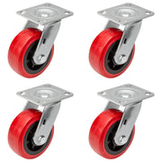 GSW 5" Industrial Casters - Heavy Duty Casters, Set of 4 Plate Casters with Loading Capacity of 2400 Lbs, Use for Heavy Equipment, Carts, and Workbench (4 Swivels)