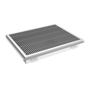 Leyso 24 x 24 in 14-Gauge Stainless Steel Floor Trough Drain - Removable Grate + Strainer Basket