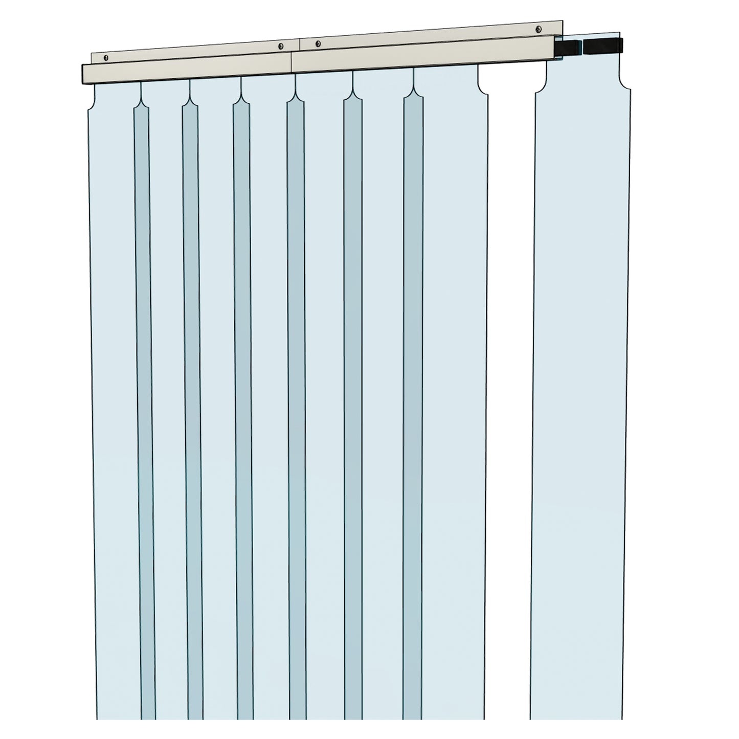 Awoco 42" x 84" Vinyl Strip Climate Control Curtain Kit, Slide-in Strips Perfect for Freezers, Coolers and Warehouse Doors NSF Approved