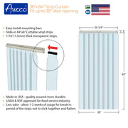 Awoco 38" x 84" Vinyl Strip Climate Control Curtain Kit, Slide-in Strips Perfect for Freezers, Coolers and Warehouse Doors NSF Approved