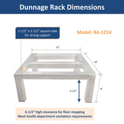 GSW 14"D Aluminum All-welded Dunnage Racks. Storage Rack, Floor Food Shelf for Restaurants, Supermarkets, Garages, Stores