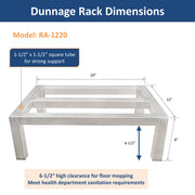 GSW 20"D Aluminum All-welded Dunnage Racks. Storage Rack, Floor Food Shelf for Restaurants, Supermarkets, Garages, Stores