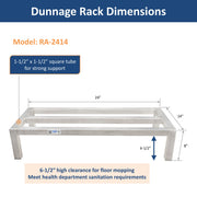 GSW 14"D Aluminum All-welded Dunnage Racks. Storage Rack, Floor Food Shelf for Restaurants, Supermarkets, Garages, Stores