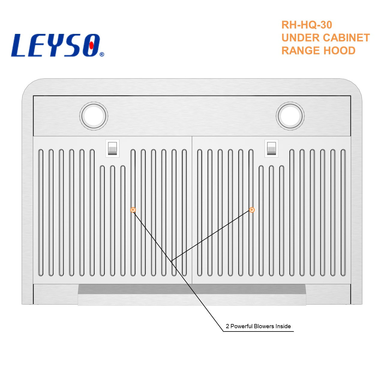 Leyso Simple 30" Under Cabinet Stainless Steel Range Hood, Digital 4-Speed Control, 900 CFM, 2 LED Lights, Baffle Filters