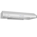 Awoco RH-C06-42 Classic 6" High Stainless Steel Under Cabinet 4 Speeds 900CFM Range Hood with 2 LED Lights (42"W Top Vent)