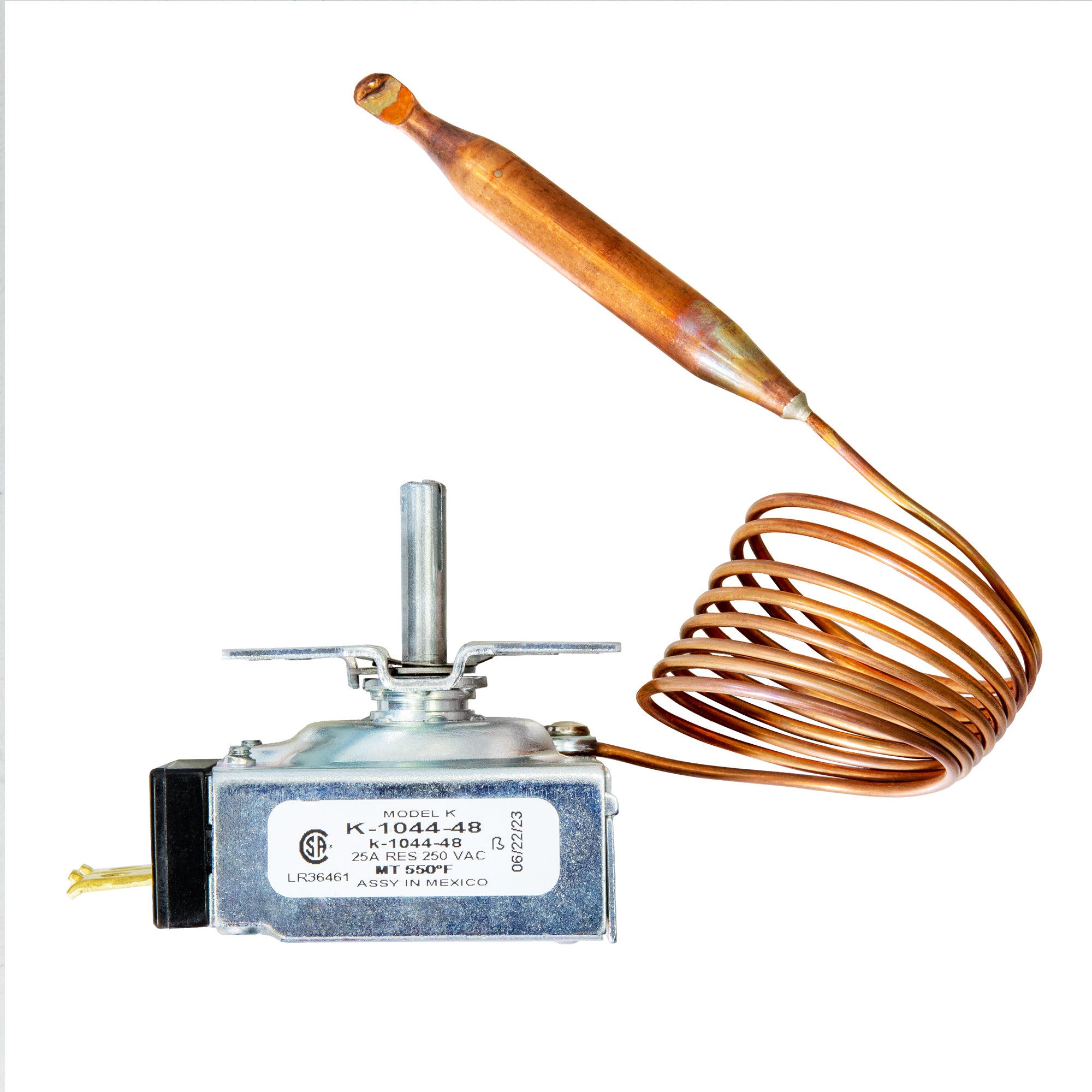 Robertshaw K-1044-48 Thermostat 25A 250VAC Max Temperature 550 °F, 48" Capillary Length