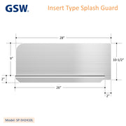 GSW SP-SH2410L Stainless Steel Insert Type Splash Guard for Commercial Restaurant Hand Sink and Compartment Prep Sink, ETL Certified (28"L x 11"H Left)