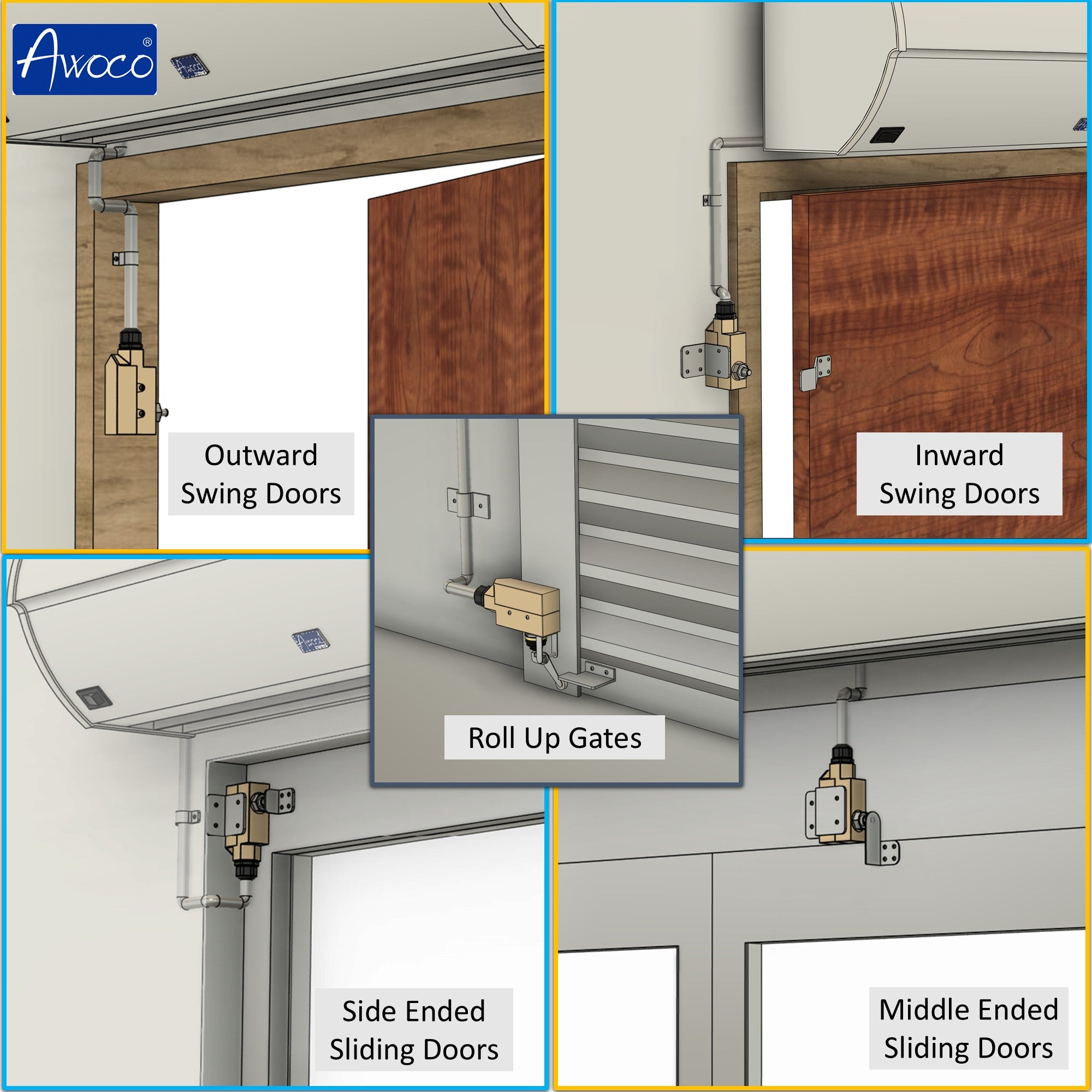 Awoco TZ-6001-20A Heavy Duty Commercial Plunger Door Micro Switch for Air Curtains, 250V 20A IP 65 Limit Switch Type NO and Type NC