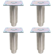 GSW Set of 4 Adjustable Stainless Steel Equipment Legs, 5-1/4” High with 3” Extension, Removable Mounting Plate & 1/2”-13 Protruding Stud, FT-SS5