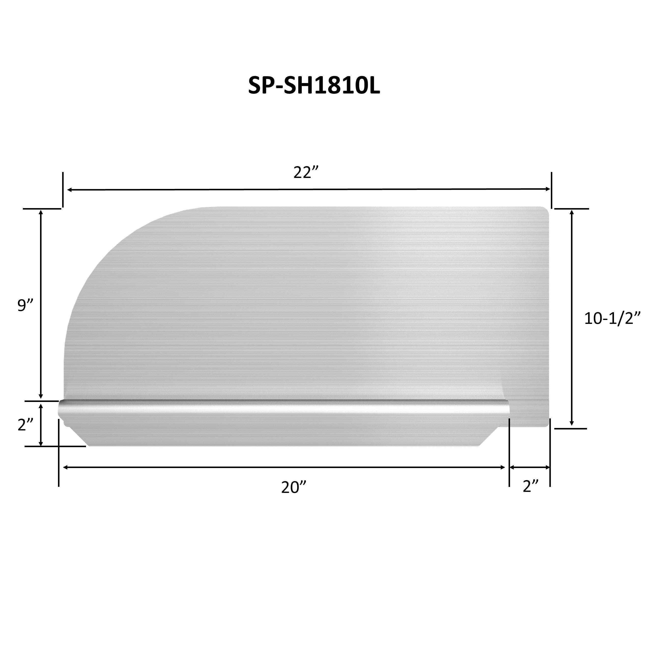 GSW SP-SH1810L Stainless Steel Insert Type Splash Guard for Compartment Sinks (22" L x 11" H Left)