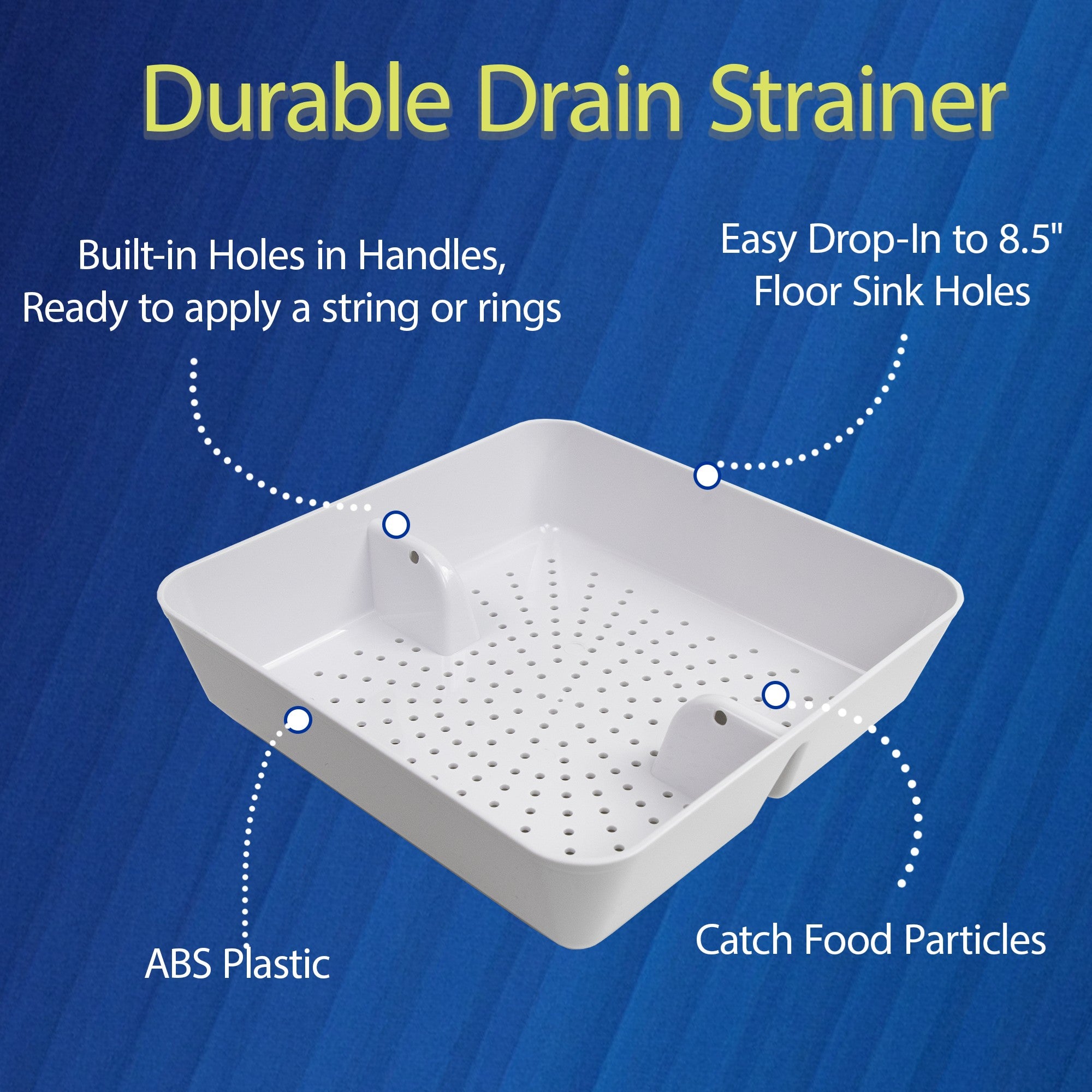 Leyso FS-PB ABS Plastic Floor Sink Drain Strainer Drop-In Sink Drain Basket Drain Cover, Catch Food Particles for Restaurants/Bar/Buffet, Fits in 8-1/2" Floor Sink Holes