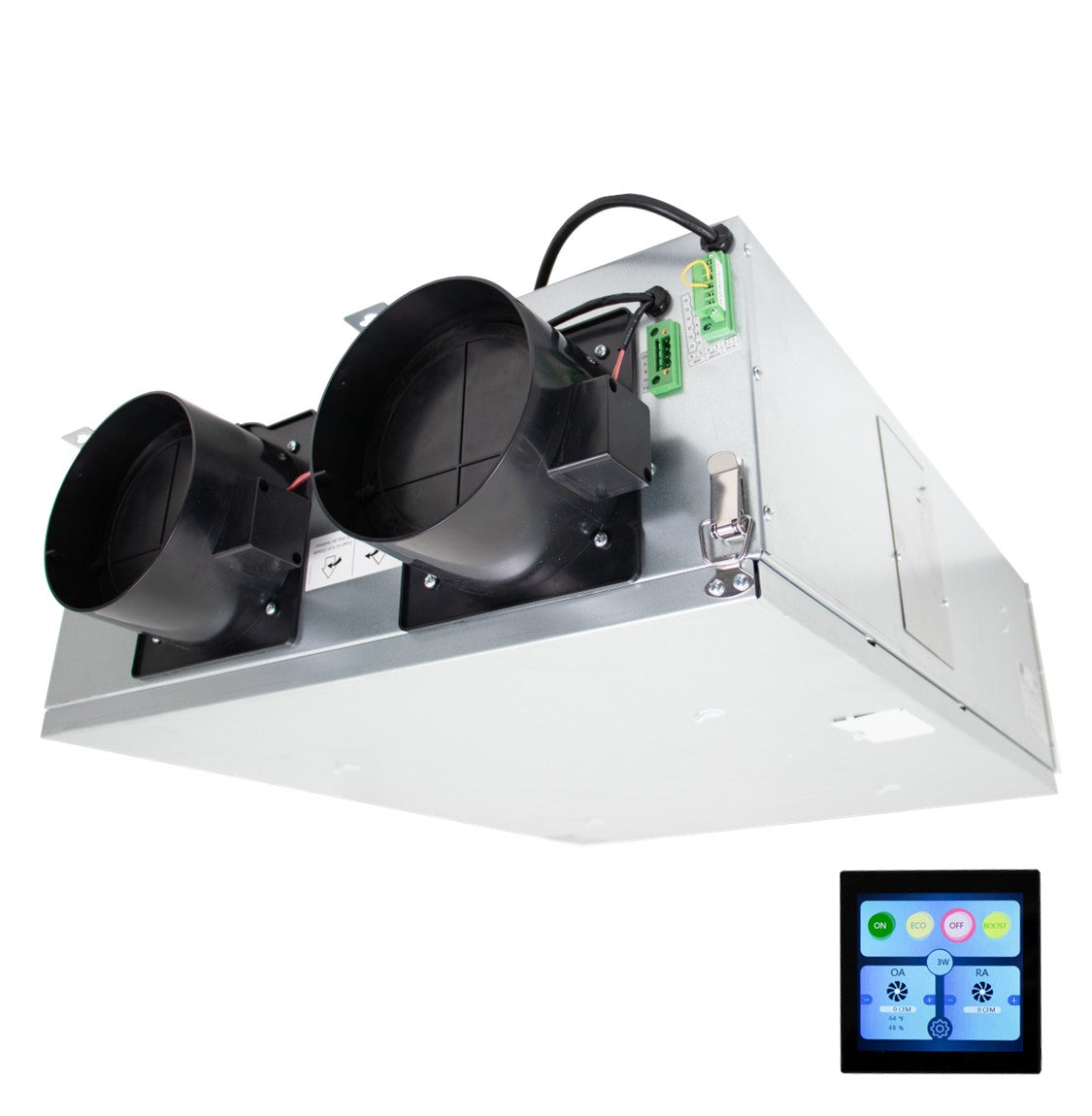 Awoco 6” Vent Energy Recovery Ventilator (ERV) System Various Speeds 100 CFM with Filter & Control Panel, Energy Saving HVI Certified