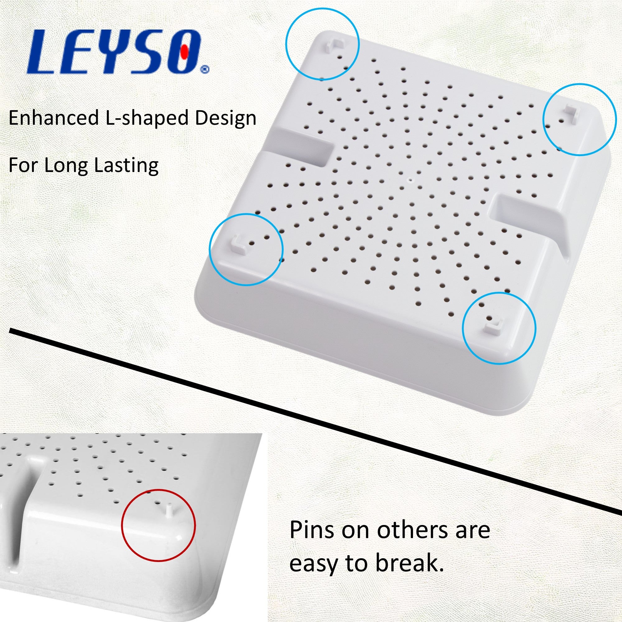 Leyso FS-PB ABS Plastic Floor Sink Drain Strainer Drop-In Sink Drain Basket Drain Cover, Catch Food Particles for Restaurants/Bar/Buffet, Fits in 8-1/2" Floor Sink Holes