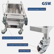 GSW Stainless Steel Top Rice Warmer Cart, 15" x 15" x 32"