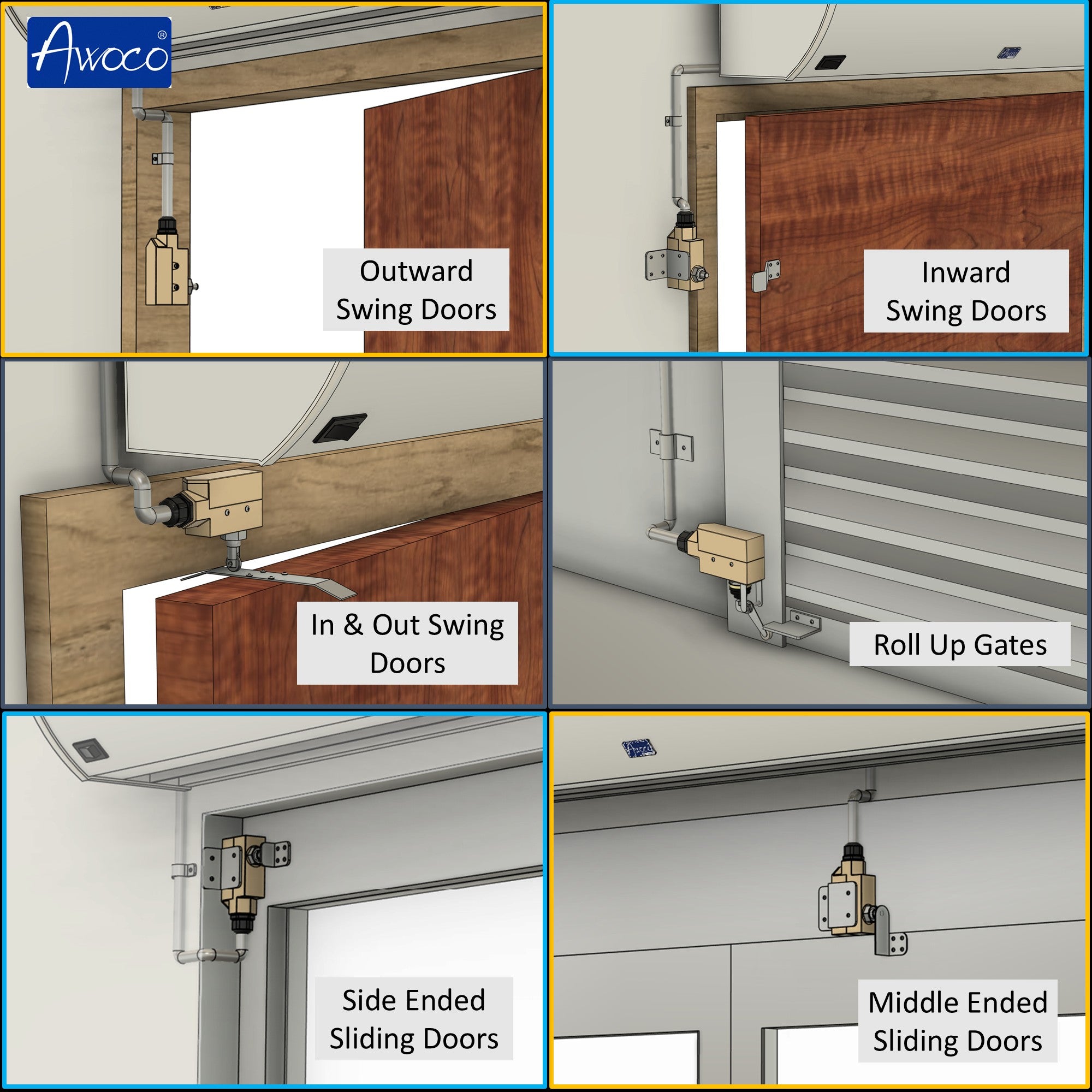 Awoco TZ-6003-15A Heavy Duty Commercial Door Micro Switch with Cross Roller Plunger for Air Curtains, 250V 15A IP 65 Limit Switch Type NO and Type NC