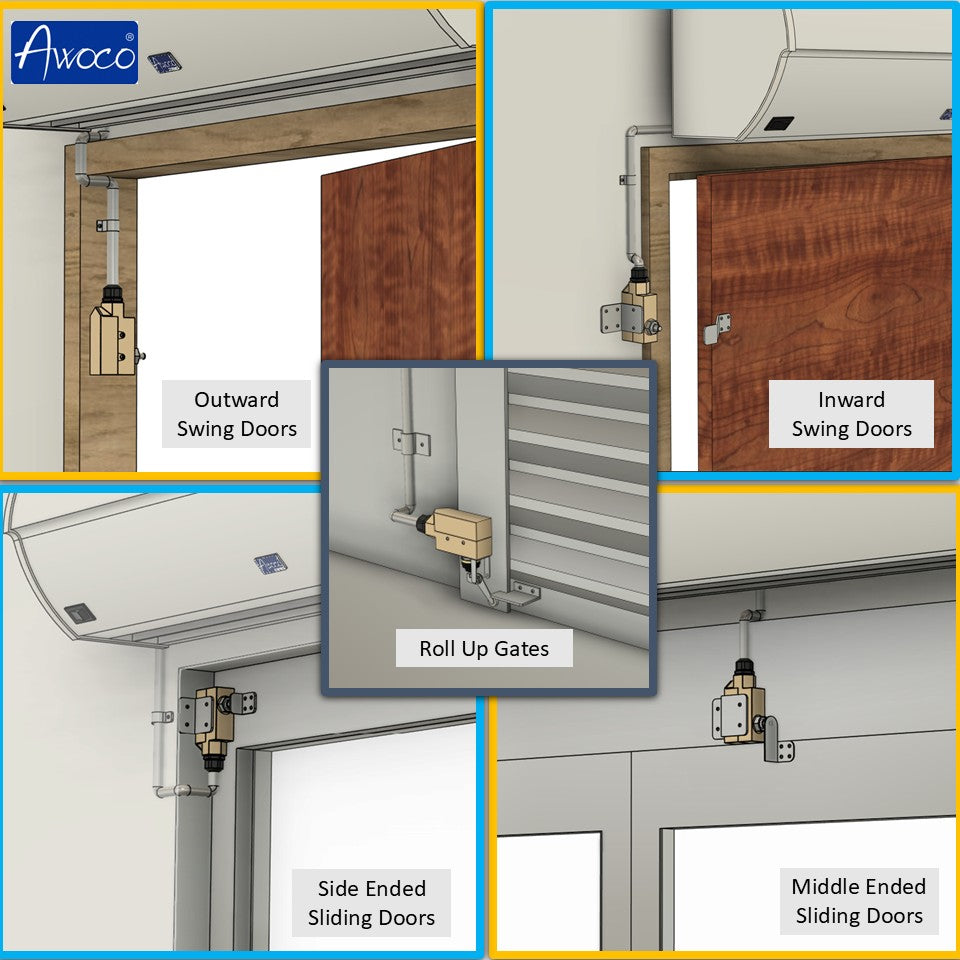 Awoco TZ-6001-15A Heavy Duty Commercial Plunger Door Micro Switch for Air Curtains, 250V 15A IP 65 Limit Switch Type NO and Type NC