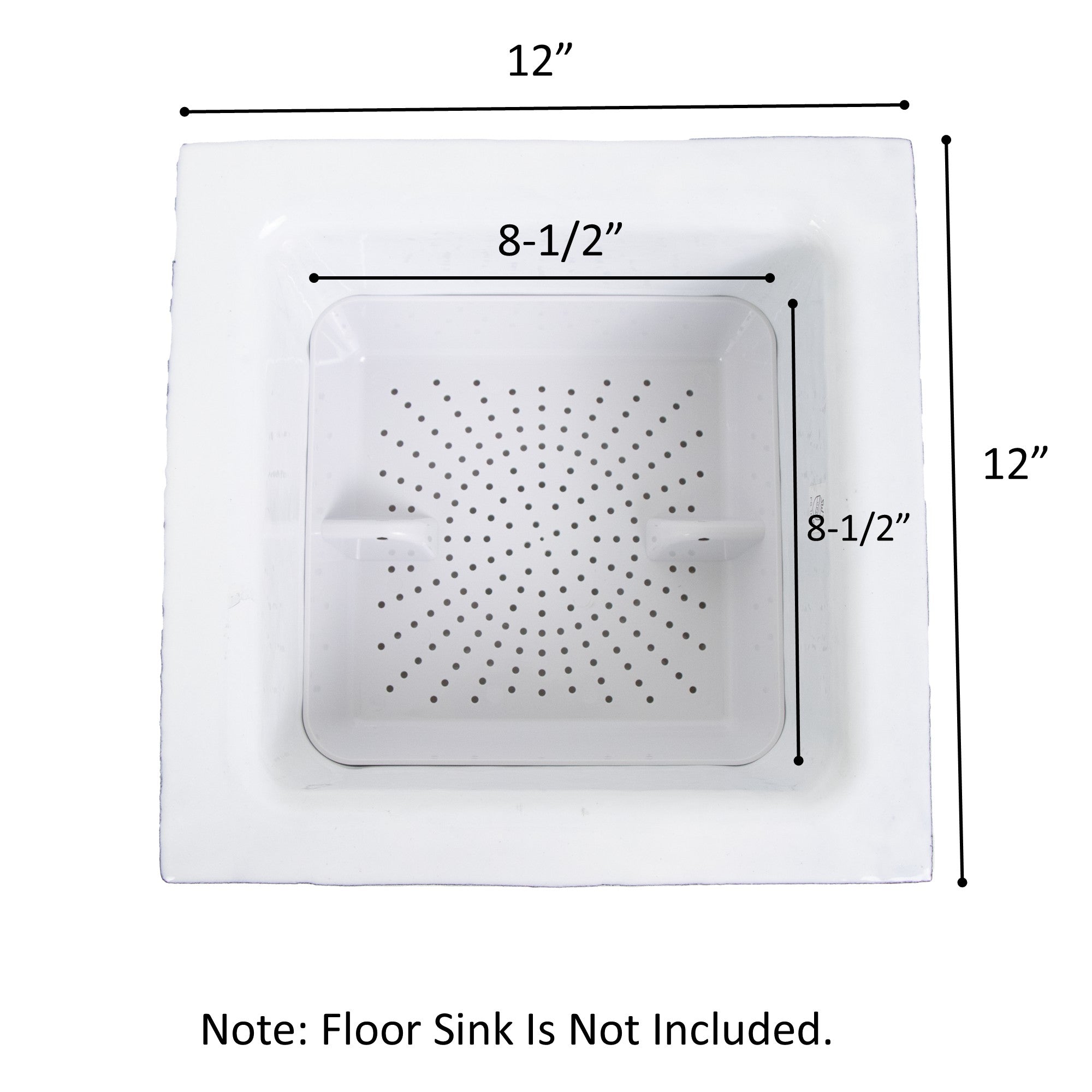 Leyso FS-PB ABS Plastic Floor Sink Drain Strainer Drop-In Sink Drain Basket Drain Cover, Catch Food Particles for Restaurants/Bar/Buffet, Fits in 8-1/2" Floor Sink Holes