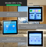 Awoco 6” Vent Energy Recovery Ventilator (ERV) System Various Speeds 100 CFM with Filter & Control Panel, Energy Saving HVI Certified
