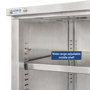 GSW 48" x 30" Flat Top All Stainless Steel Enclosed Work Table Cabinet - Open Front