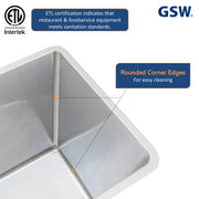 GSW DN-FB100 Commercial Stainless Steel Flour Bin with 2 Sliding Lids Storage Container (100 QT)