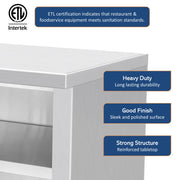 GSW 36" x 24" Flat Top All Stainless Steel Enclosed Work Table Cabinet - Open Front