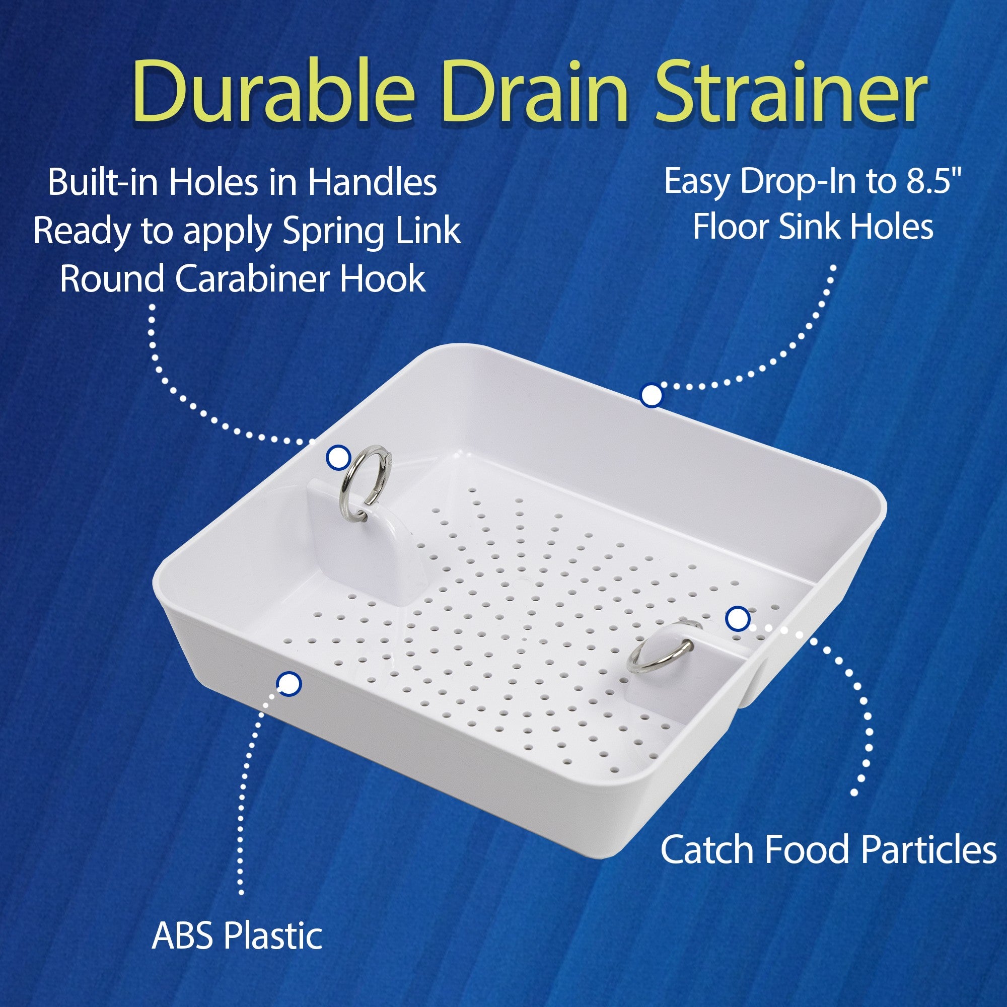 Leyso FS-PB ABS Plastic Floor Sink Drain Strainer Drop-In Sink Drain Basket Drain Cover, Catch Food Particles for Restaurants/Bar/Buffet, Fits in 8-1/2" Floor Sink Holes