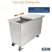 GSW DN-FB100 Commercial Stainless Steel Flour Bin with 2 Sliding Lids Storage Container (100 QT)