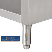 GSW 48" x 30" Flat Top All Stainless Steel Enclosed Work Table Cabinet - Open Front